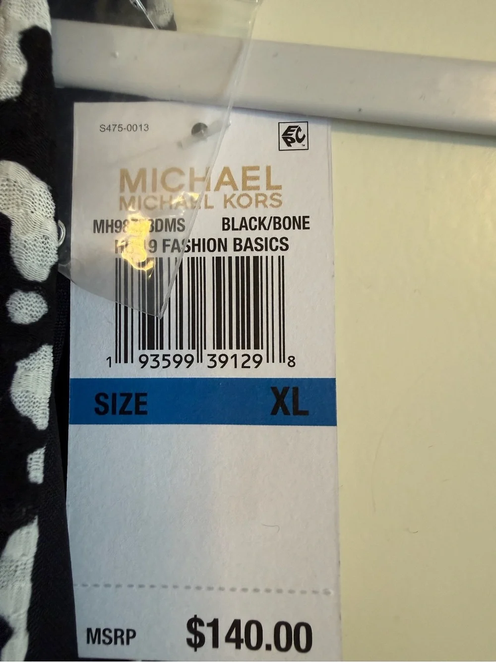 NWT Michael Michael Kors Black & White Animal Print Halter Maxi Dress XL